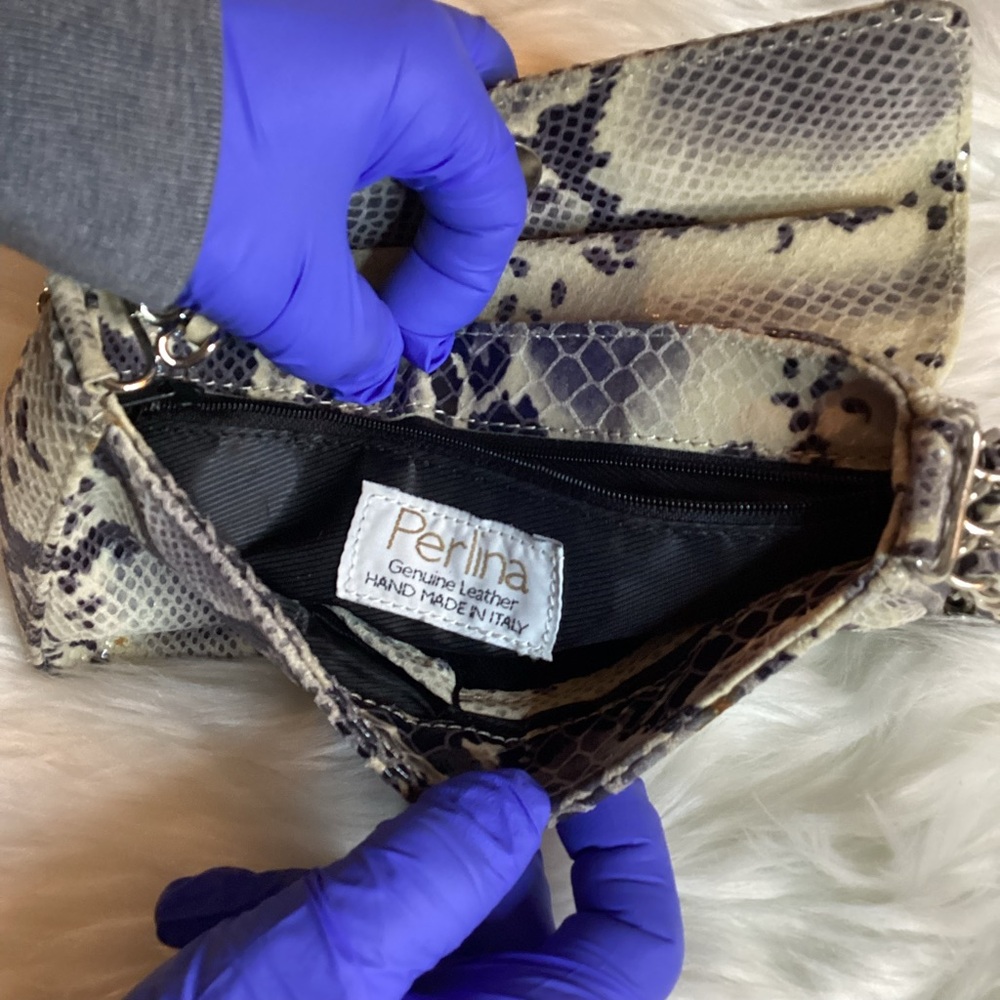 Perlina Genuine Leather Python Handbag - Excellen… - image 7